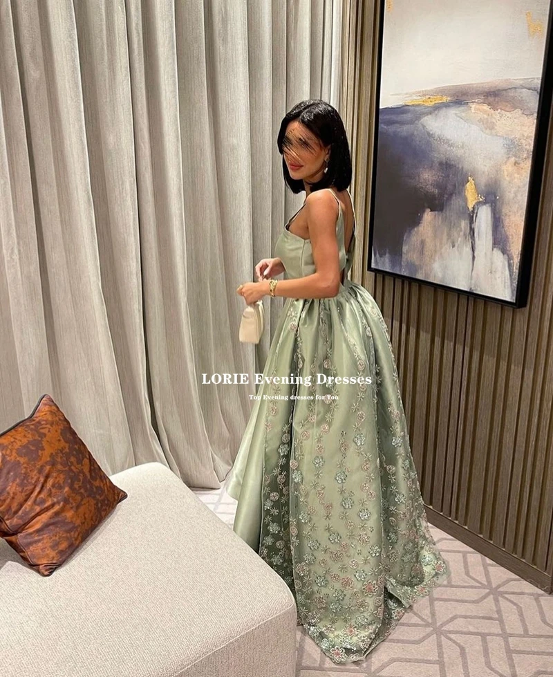 LORIE Elegant Satin Evening Dress Long Formal Vestidos Para Mujer Sexy Backless Floral Print Flowers Special Occasion Dresses image 3