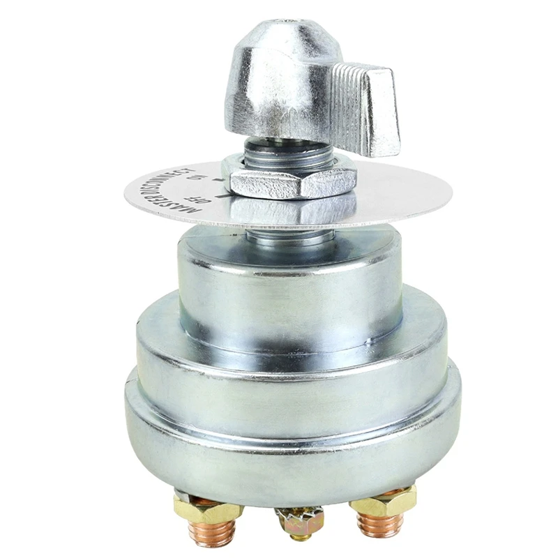 Super Sale 4-Pole Heavy-Duty Battery Disconnect Switch with Indicator, 12V/24V Power Cut-Off for RV, Marine & Trucks