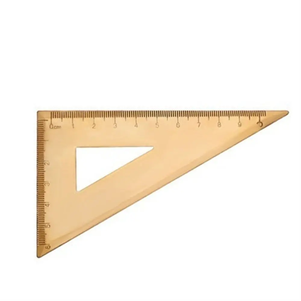 Materiale scolastico Studenti vintage creativi Strumenti di disegno Pittura Righello dritto Righello in ottone Righello in metallo Righello triangolare