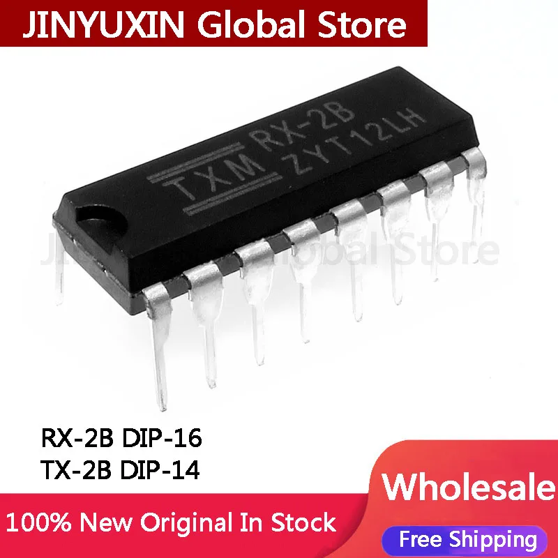 10Pcs New RX-2B DIP-16 TX-2B DIP-14 Wireless Remote Control Toy Car Receiver Chip IC Stock Wholesale