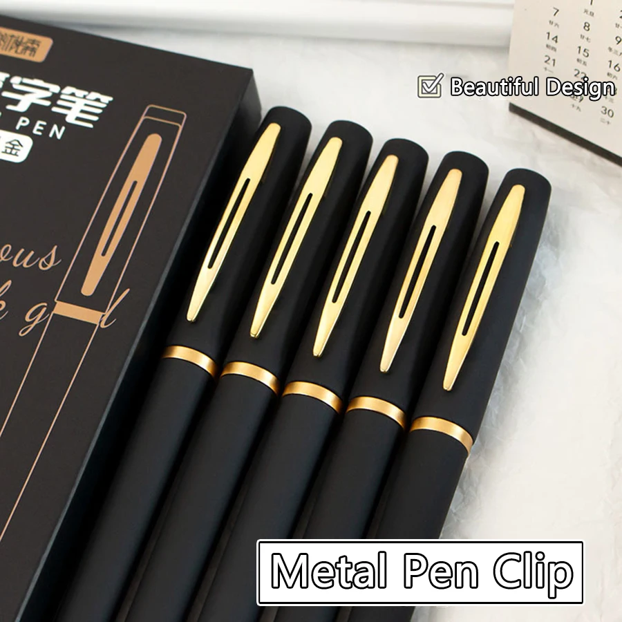 5 Teile/paket Große Kapazität Gel Stift 0,5/0,7/1,0mm Spitze Schwarz Tinte Unterschrift Stift Schreiben Business Büro liefert Schule Schreibwaren – Detail 2