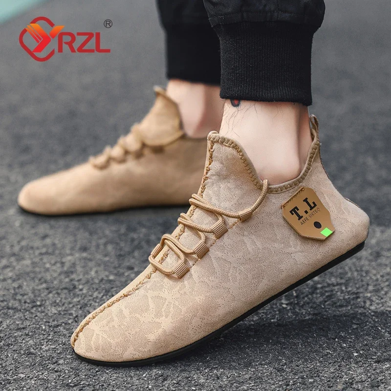 YRZL Mesh Loafers Men Driving Moccasins High Quality Flats Walking Shoes Breathable Non Slip Casual Loafers Summer Mens Shoes