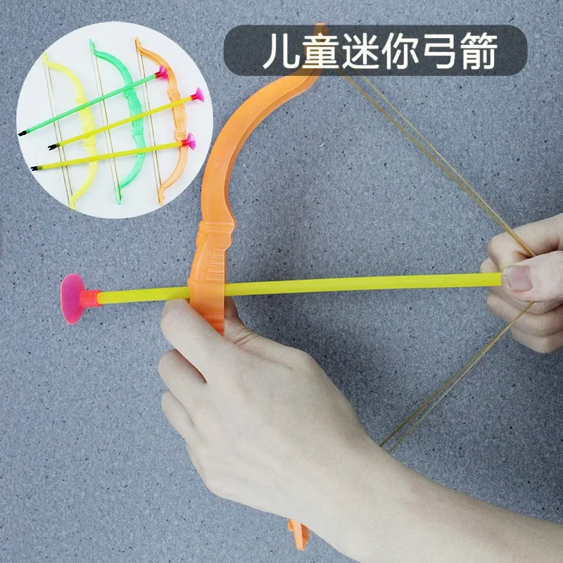 10Pcs Mini Plastic Bow and Arrow with Sucker Shooting Outdoor Sports Toy for Kids Birthday Party Favors Pinata Fillers Treat Bag