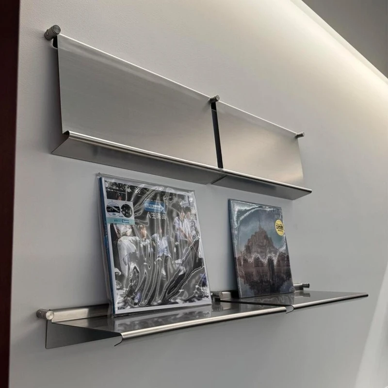 

Stainless steel magazine rack, wall shelf, bedroom storage display rack