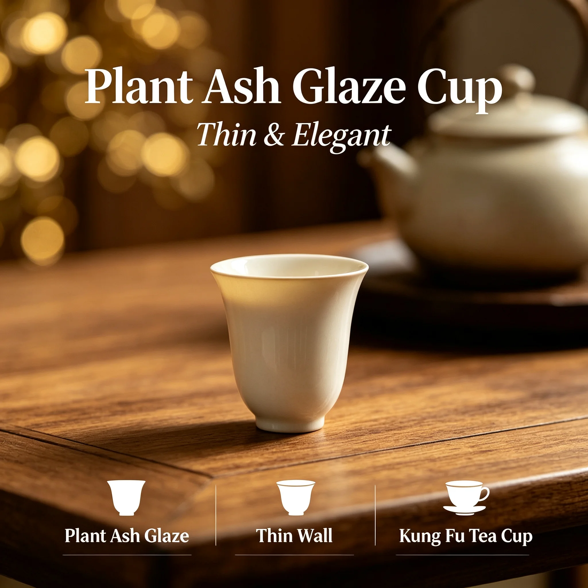 Plant Ash Glaze Thin Wall Ceramic Tea Cup Raw Ore Glaze Small Single Drinking Cup Household Kung Fu Tea Tasting Vessel