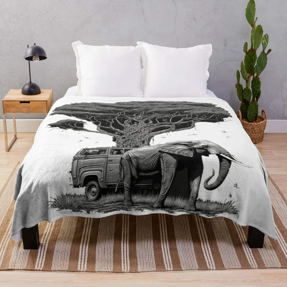 

Echoes of the Savanna: A Safari Journey Пледы для пикника Диван Пледы для дивана Одеяла для дивана