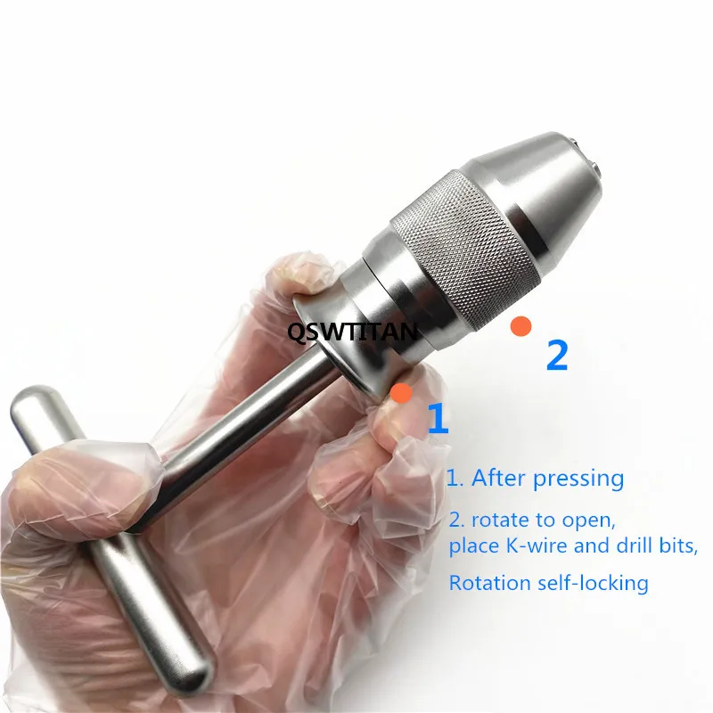 Universal Hand Drill Chuck Handle for Intramedullary Pin Insertion Self-locking Veterinary Orthopedic Instrument