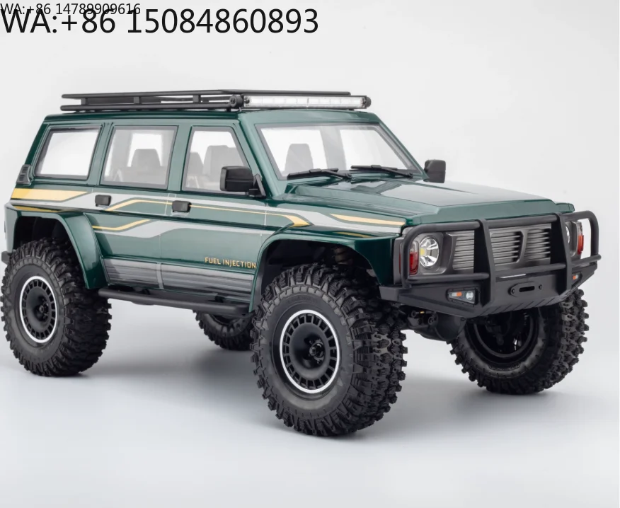 1/10 Brushless 4WD Rock Crawler RC Model, 25KG Servo Dual Diff Lock Metal Gear LED Light All Terrain Remote Vehicle