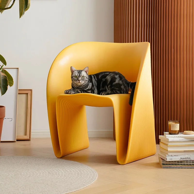 Nordic Living Room Chair Plastic Backrest Chair Individual Modern Ground Armchairs Outdoor Furniture Adult Garden Terrace Chairs