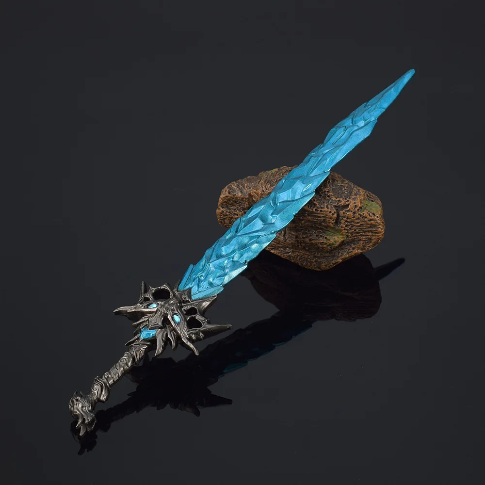 Naraka: Bladepoint Game Weapon Anime Surrounding 21cm Long Sword Ice Soul Zinc Alloy Weapon Model Artwork Decoration Toys