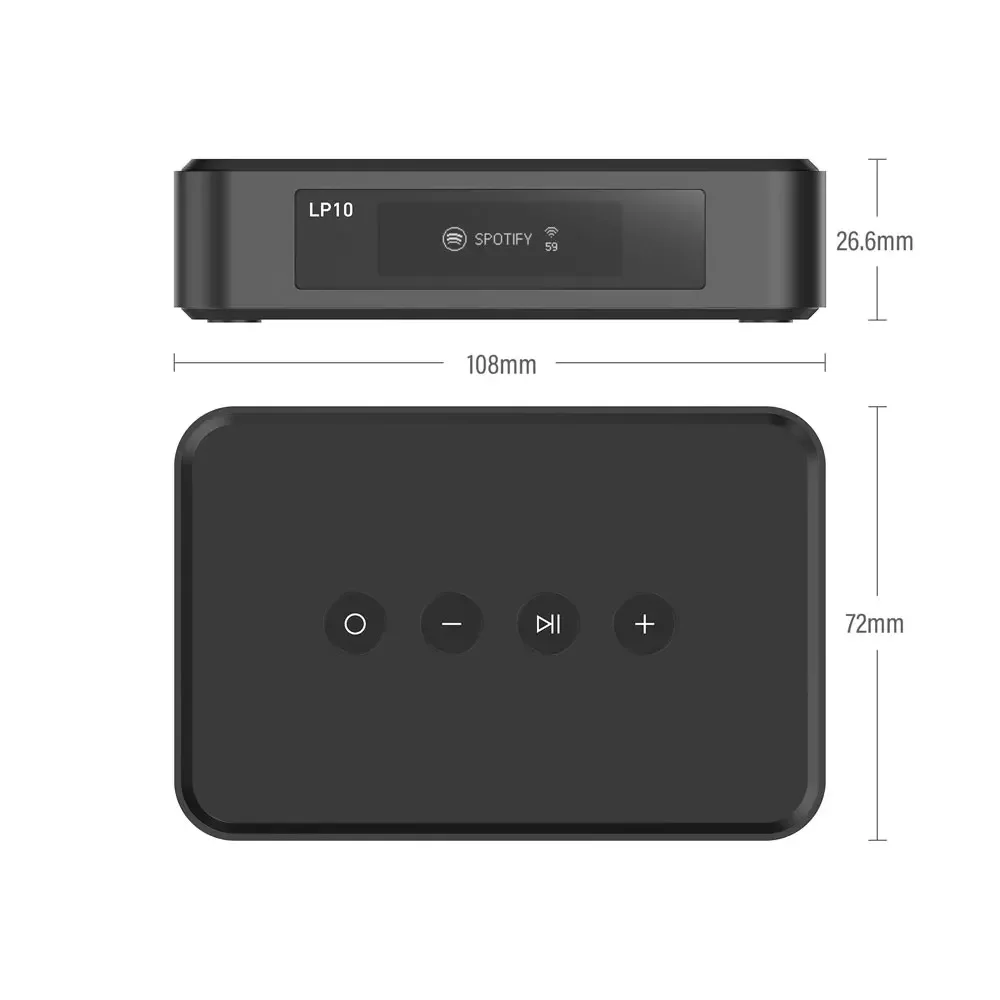 

Arylic LP10 Wireless Music Streamer with Google Cast Stream from favorite APP Display Panel Digital & Analog Output Multiroom