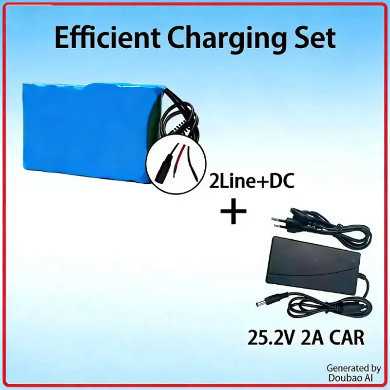 

6S1P 50000mAh24V Portable New high-capacity 18650 rechargeable battery lithium-ion DC25.2V 5000mAh monitor camera toy car+charge