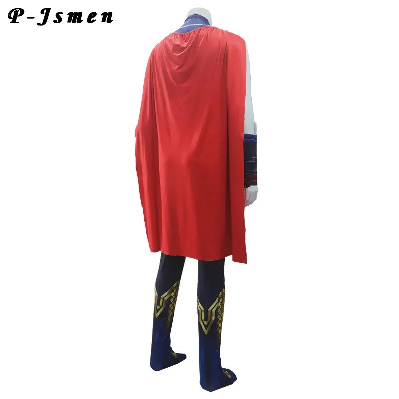 CyP-Jsmen 토르 러브 앤 썬더 코스프레 의상 TV&영화 슈퍼히어로 슈트 할로윈 펠트 소매 코스튬 망토 포함 어린이 및 성인용
