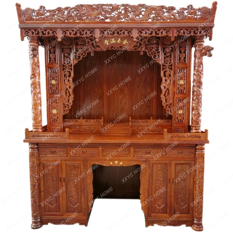 High-End Dragon and Phoenix Grand God Building Worship Guanyin God of Wealth Shrine Altar for Altar Wealth Altar Table Cabinet