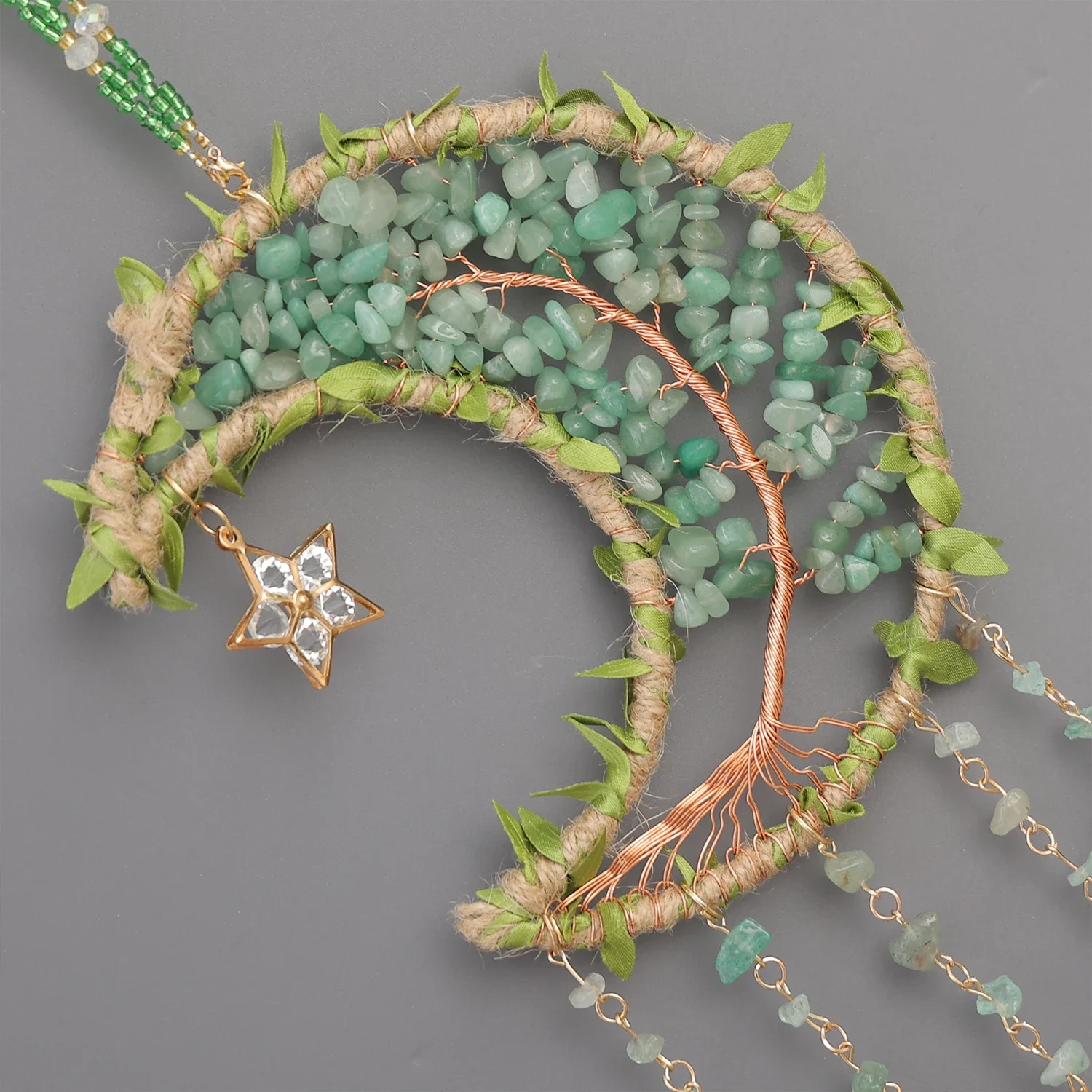 7 Chakra Tree of Life Moon Dream catchers Crystal Stone Rainbow Natural Gemstones Suncatcher Hanging Home Room Wall Decoration