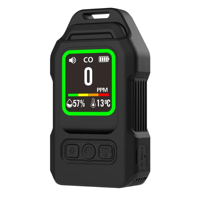 4-in-1 Portable Gas Alarm Detector High Precision Carbon Monoxide CO Tester Temperature Humidity Monitor for Home Use