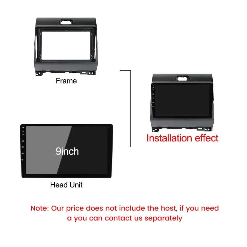 9 Inch Car Multimedia Audio Face Plate for KIA RAY 2011-2017 2Din Android Universal Host Navigation Frame Cable Bezel Faceplate