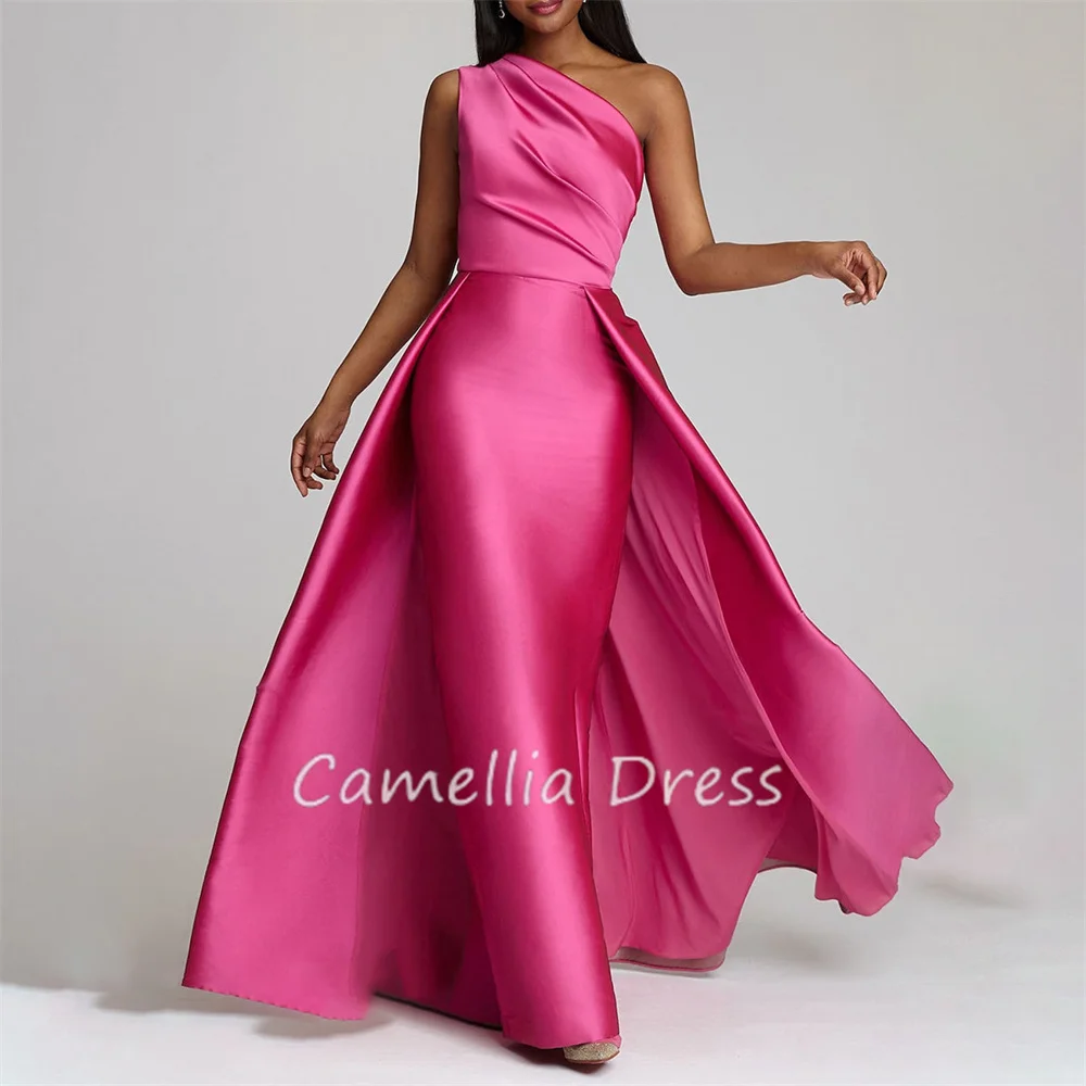 Elegant One Shoulder Mother Of The Bride Dress A Line Sleek Satin Floor Length Formal Dresses Vestidos Mae Da Noiva Casamentos