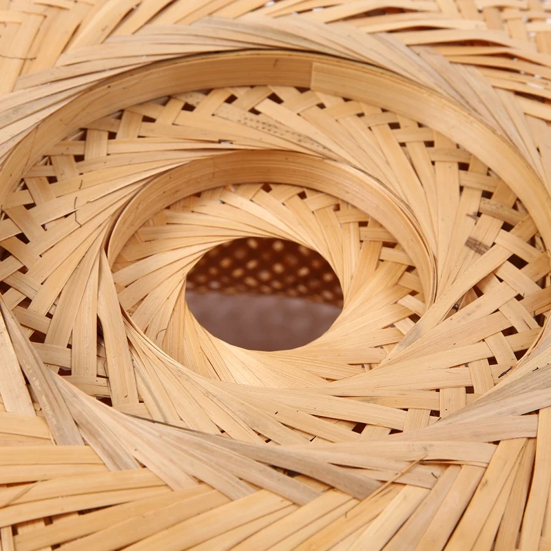 竹籐籐ランプシェード、手織りランプシェード、ロシア語、二層