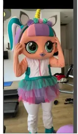 

Новый взрослый Лидер продаж пенопласт милый единорог кукла девушка мультфильм костюм талисмана плюшевое рождественское платье Хэллоуин костюм талисмана