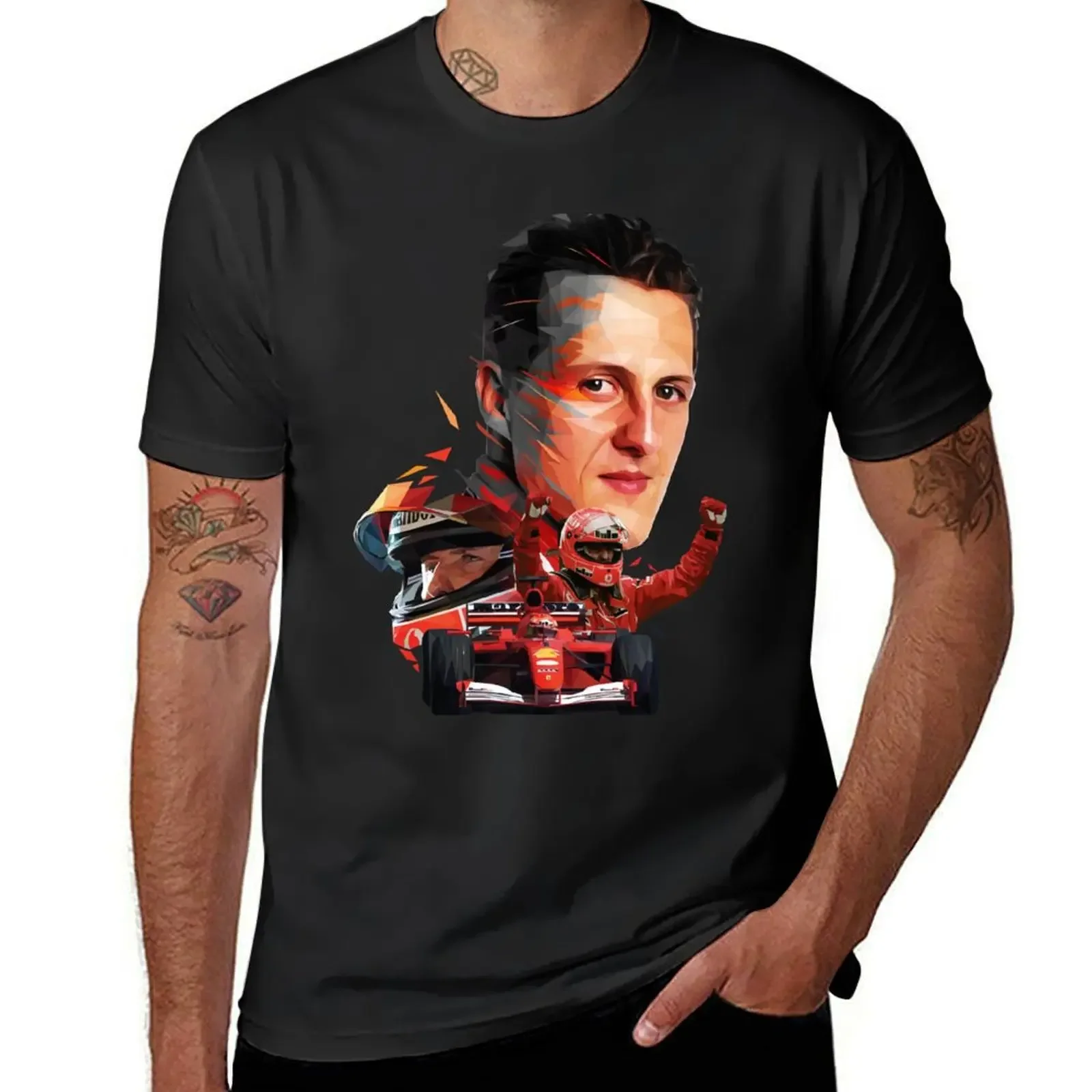 Michael Schumacher low poly T-Shirt graphic shirts vintage sports fans anime t shirts big and tall t shirts for men