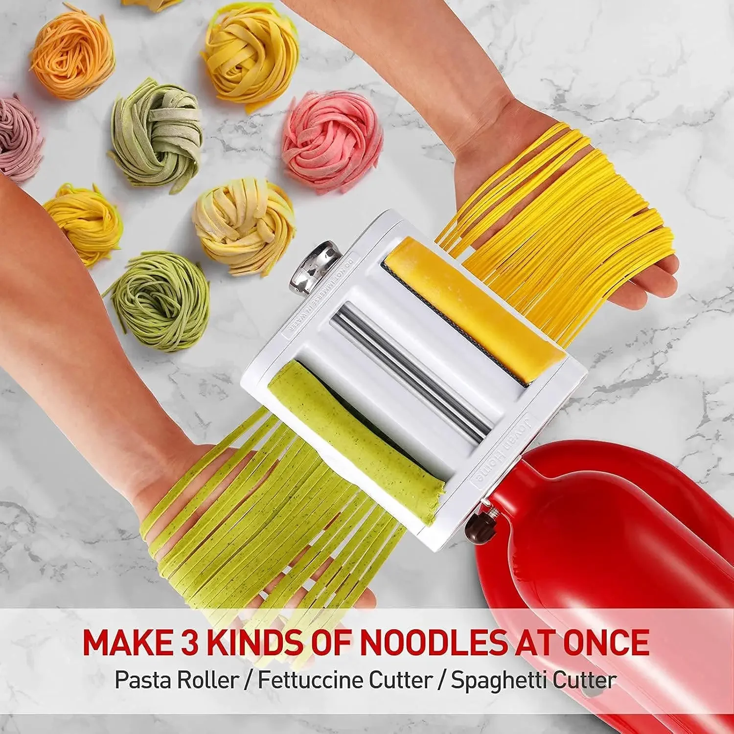 3 in 1 Set Pasta Roller Spaghetti Cutter Household Fettuccine Cutter Pasta Making Accessories Creative Homemade Noodle Press New