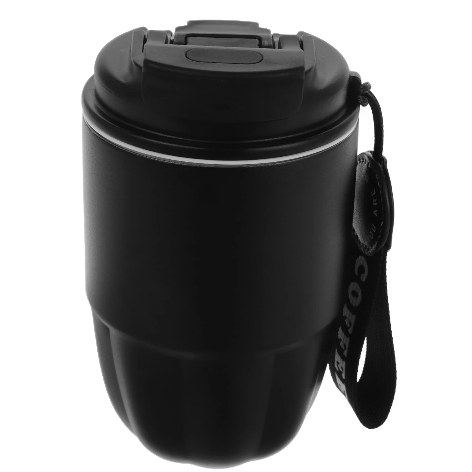 

320 Ml Stainless Steel Portable Coffee Cup Insulated Travel Mug Leak Proof Tumbler Black Office Car Reusable Thermal Glass