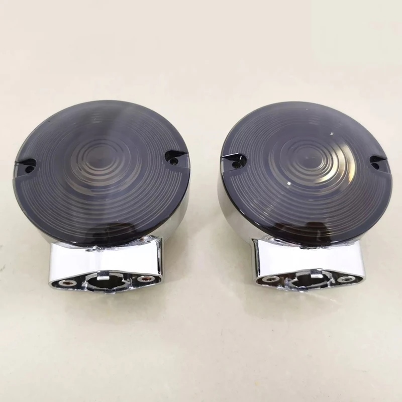 Chrome Turn Signal Housing W/ Smoke Lens Covers For  Touring Electra Glide