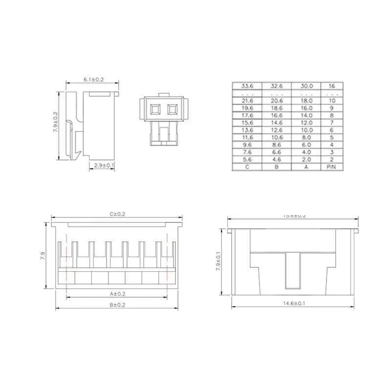 5 Stück HY2.0 Antennen-Dockingkabel mit Einzelstecker 2 3 4 5 6 7 8P Stecker Buchse 2mm Elektronisch mit Schnallenanschluss – Detail 1