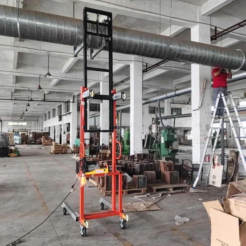 Вентиляционный канал 220 В, электрический подъемный кран, противопожарная защита, монтажный подъемник для кондиционирования воздуха, платформа с двумя рычагами