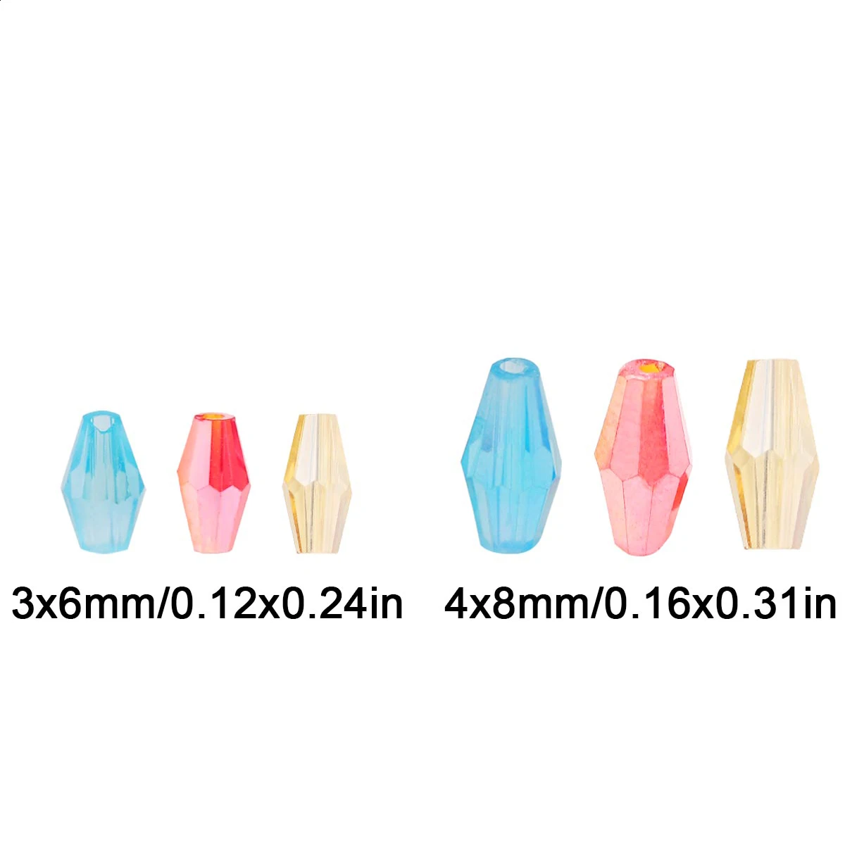 AB Color Long Bicone Faceted Austrian Crystal Spacers Loose Beads For Jewelry making DIY Bracelets Necklaces 100/200pcs 6/8mm