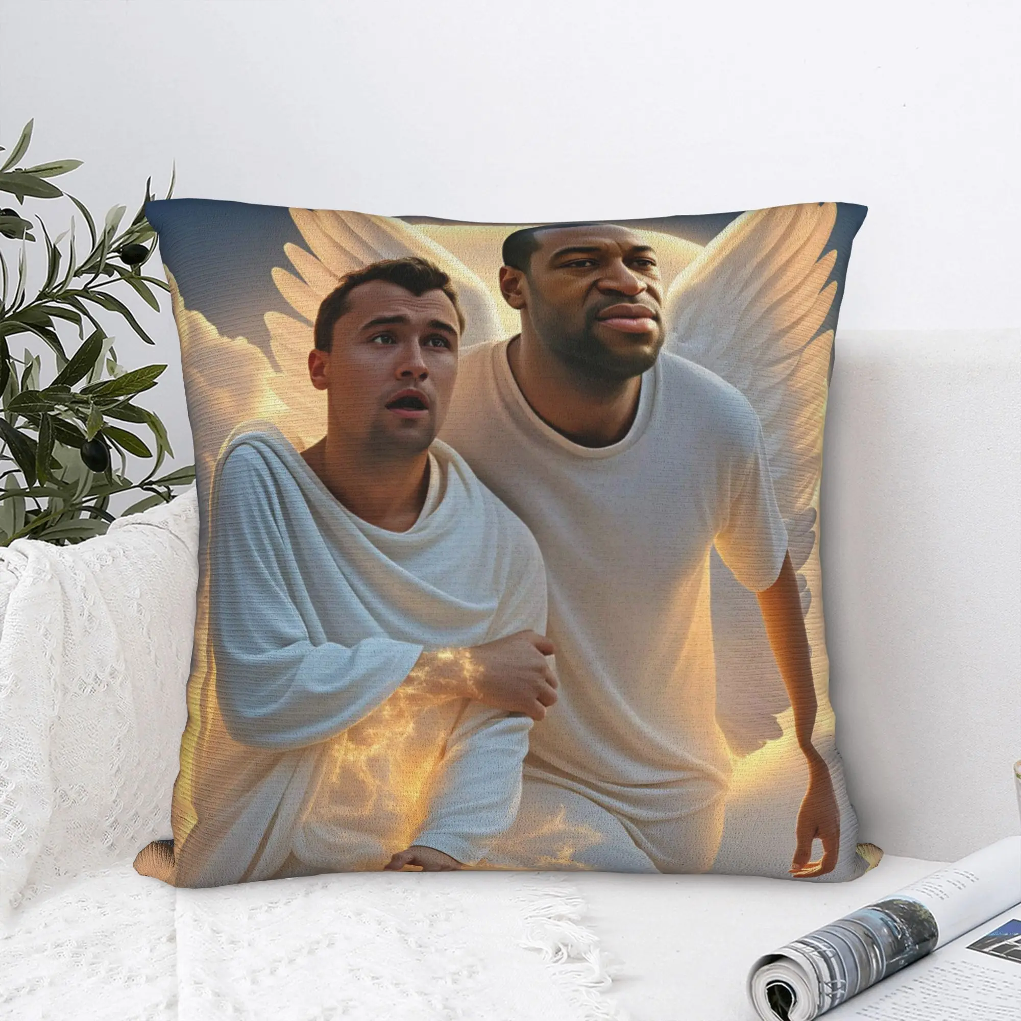 Charlie Kirk & George Floyd Pillow Case  Comfy Pillow Cover For Couch Sofa Bedroom Cute Funny Cushion Cover
