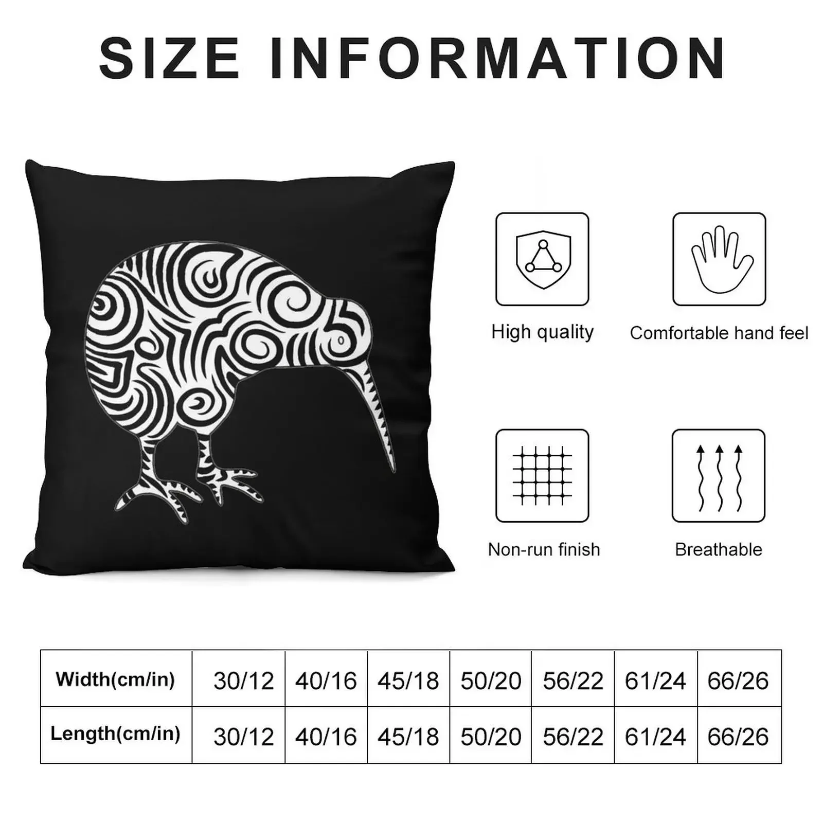 Kiwi Bird Aotearoa New Zealand tribal style Throw Pillow Sofa Cushions Embroidered Cushion Cover pillow