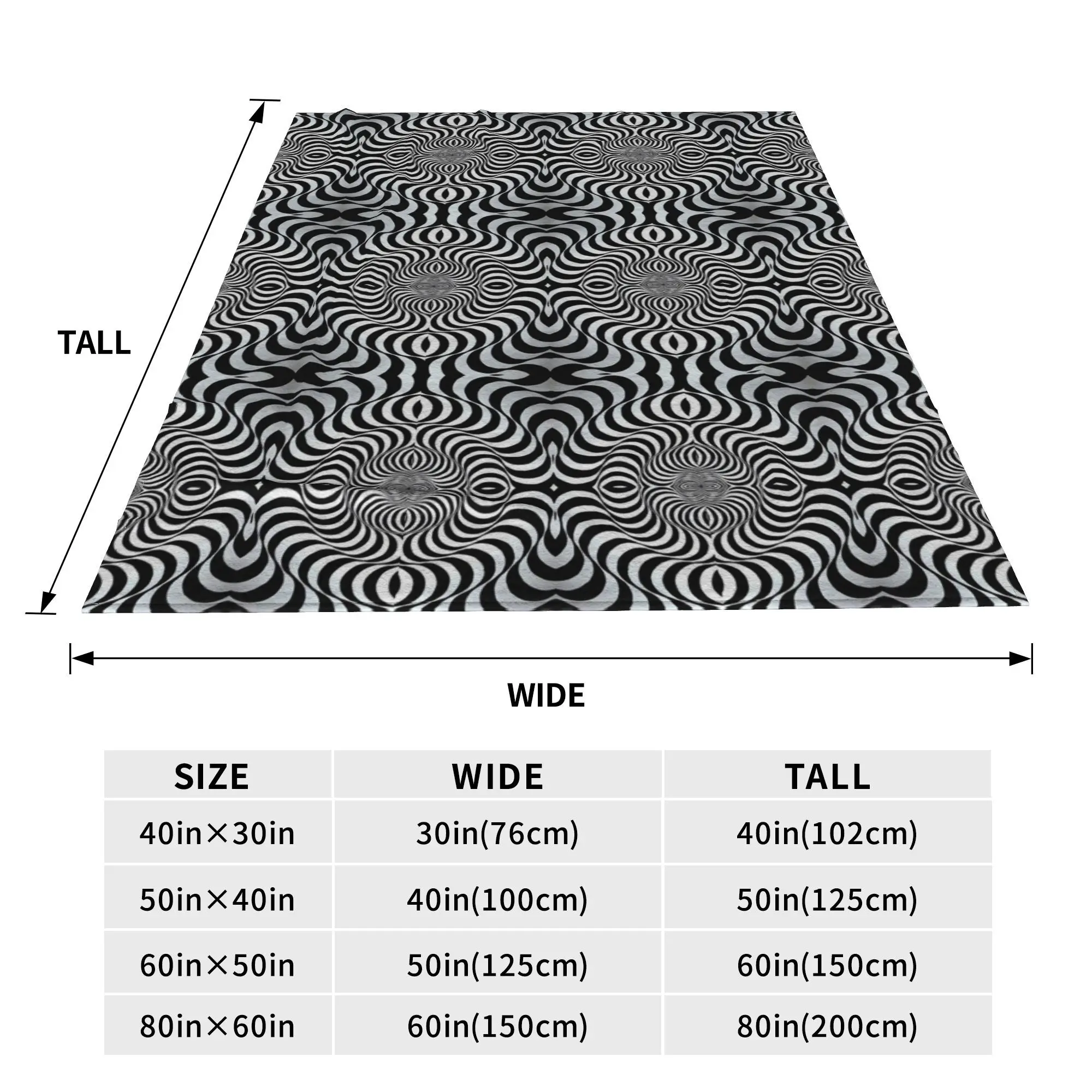 Spiral black & white Blanket Lightweight Flannel Sofa Throw Blanket for Home Bedroom Travel Throws Bedspread Quilt