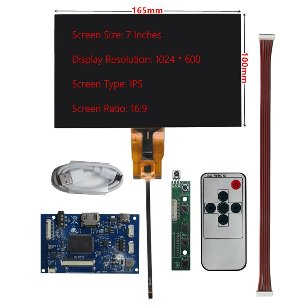 Imagem -03 - Universal Portable Lcd Display Screen Audio Driver Control Board Digitador Touchscreen Monitor 65 101