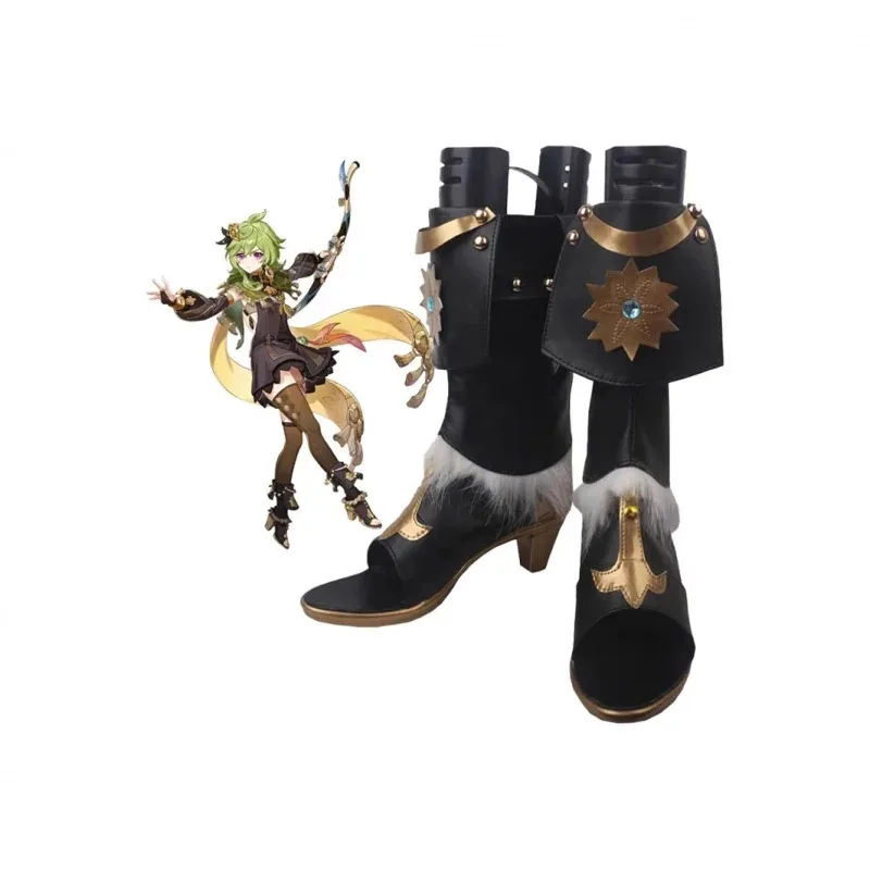 

Новые косплей-ботинки для аниме-игр Genshin Impact, обувь Коллеи на Хэллоуин