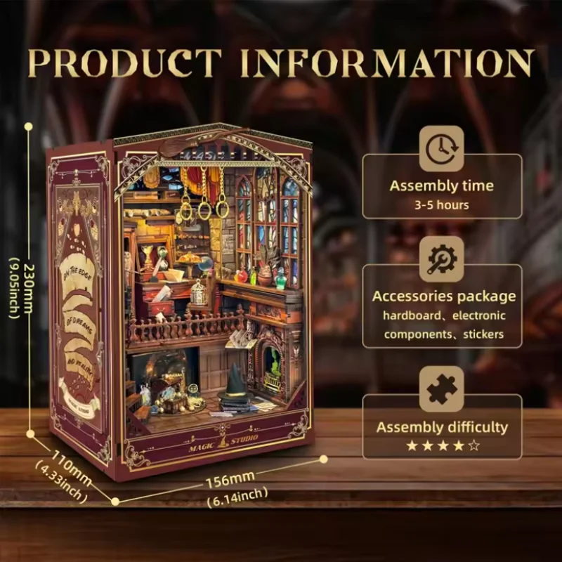 OUZEY Casa in miniatura per officina incantata fai-da-te - Puzzle 3D in legno mistico e kit artigianale per adolescenti creativi