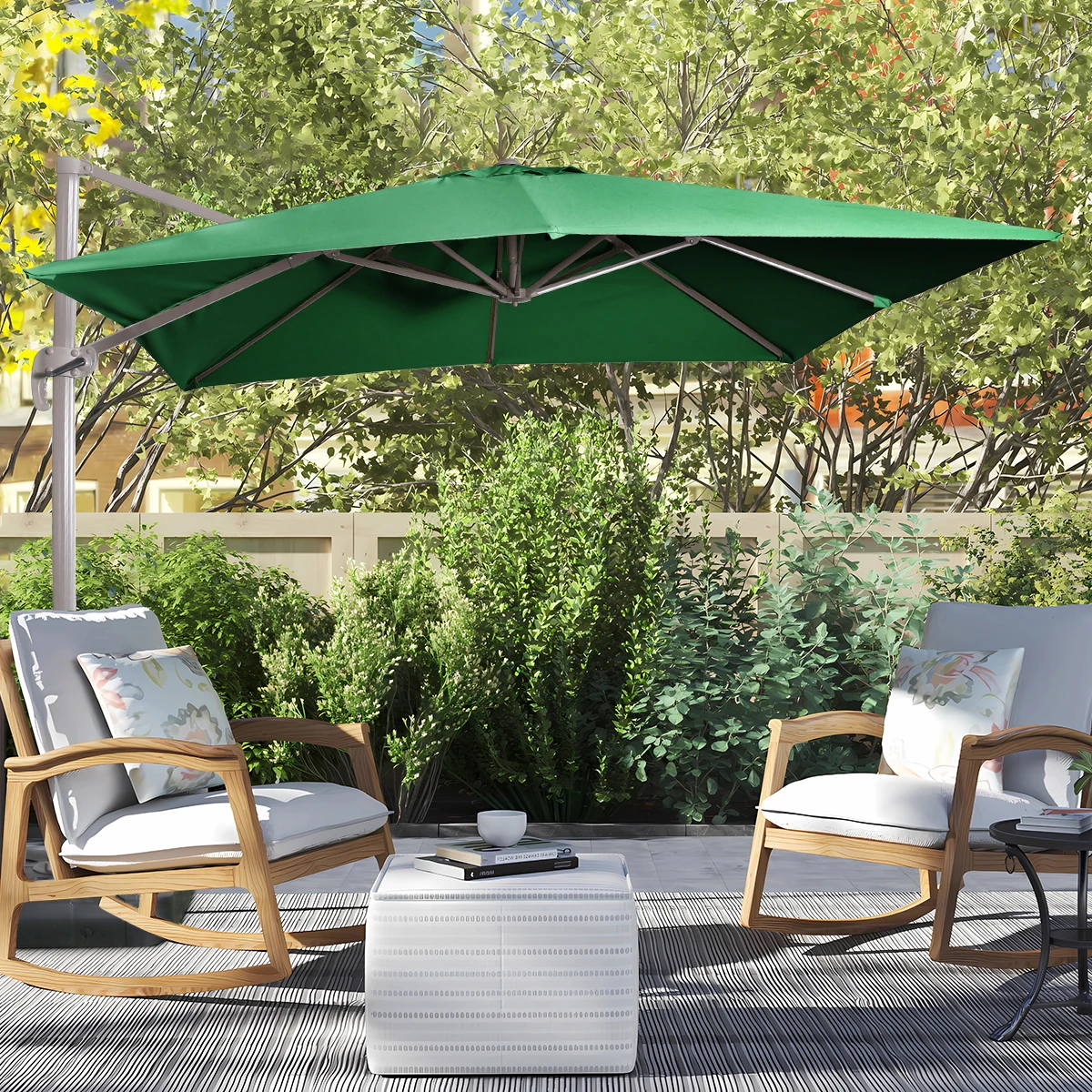 

Full Set Customized Outdoor Umbrella Garden Courtyard Sun Beach Shaded Cantilever Parasol Patio Yard Umbrella With Bases Parts