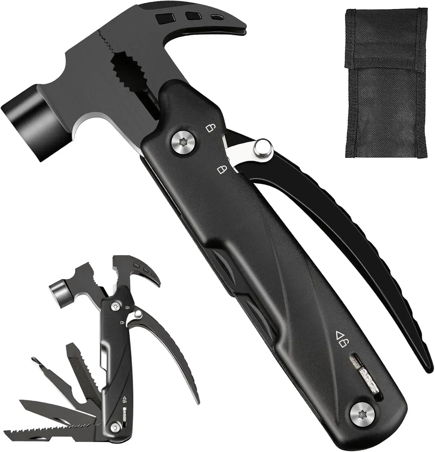 

12-piece Set Hammer Multi-tool, Camping Hammer Tool Camping Essentials Gear Survival Multi-tool Cool Gadget Gift for Men, Dad
