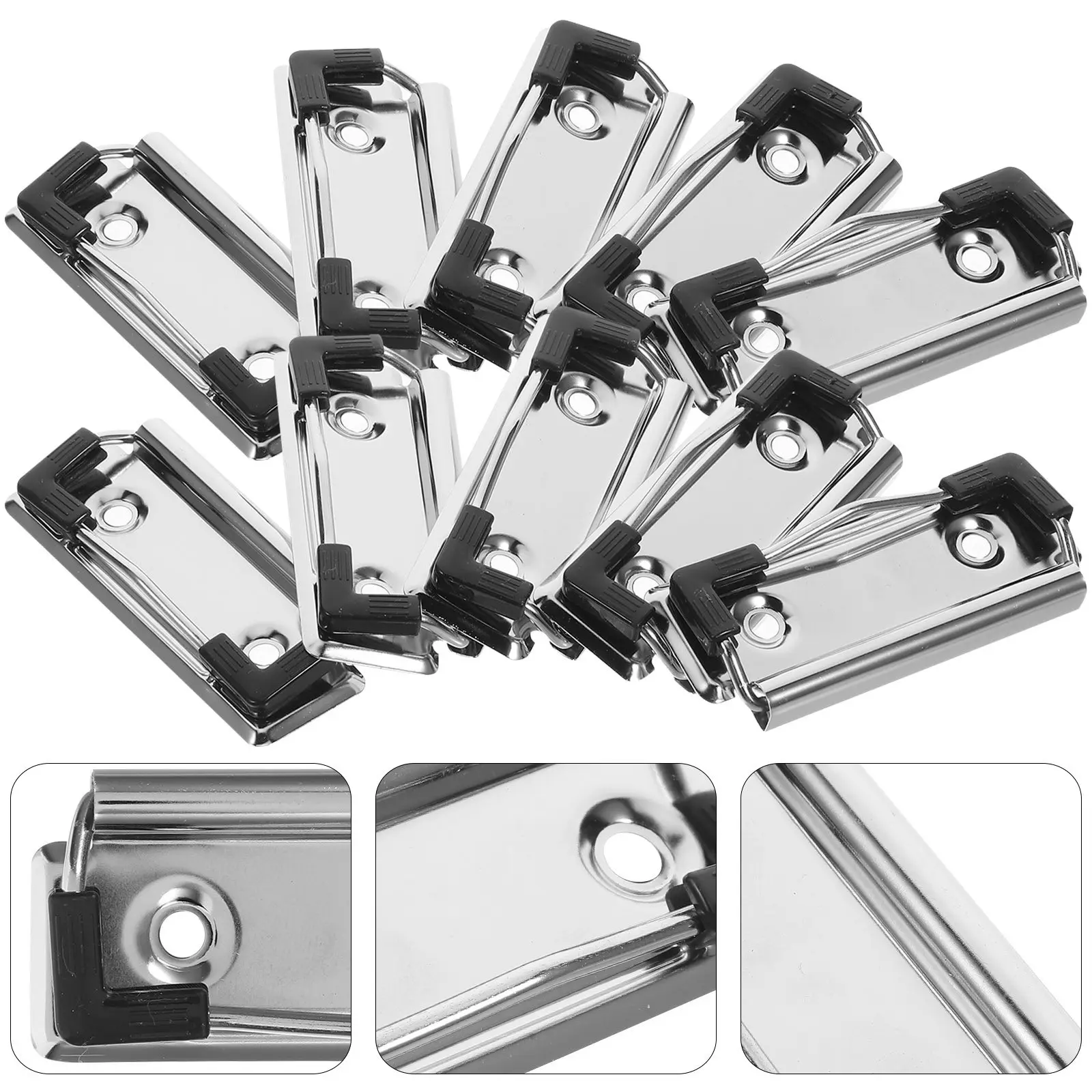 

10Pcs Industrial Grade Metal Clipboard Clips Secure Fastening Clip for Clipboards Papers Files Office School Study Board