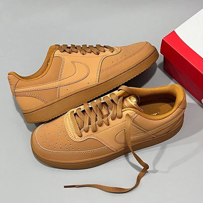 Nike casual shoes men's shoes COURT VISION LOW 2024 new wheat-colored sports shoes fashion board shoes CD5463-200