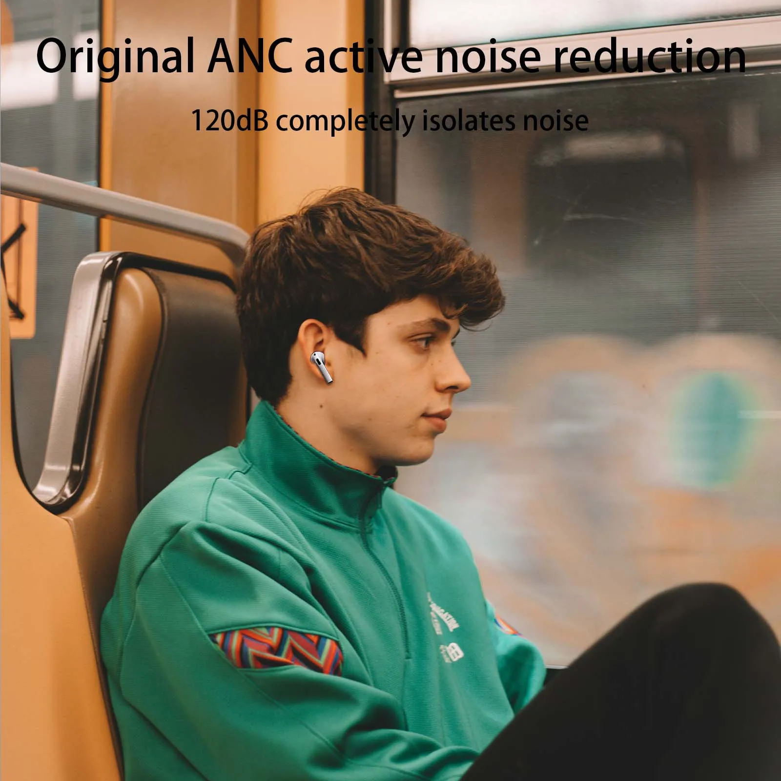 سماعات بلوتوث لاسلكية PRO 3 مع مراقبة معدل ضربات القلب، وسماعات أذن ميكروفون لإلغاء الضوضاء ANC، وصوت ستيريو متوافق