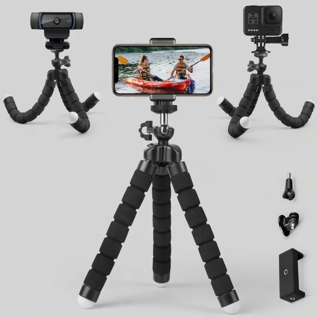 Mini Trípode Universal para Fotografía, Monopié para Teléfono, Soporte con Clip para Cámara de Teléfono, Webcam, Smartphone