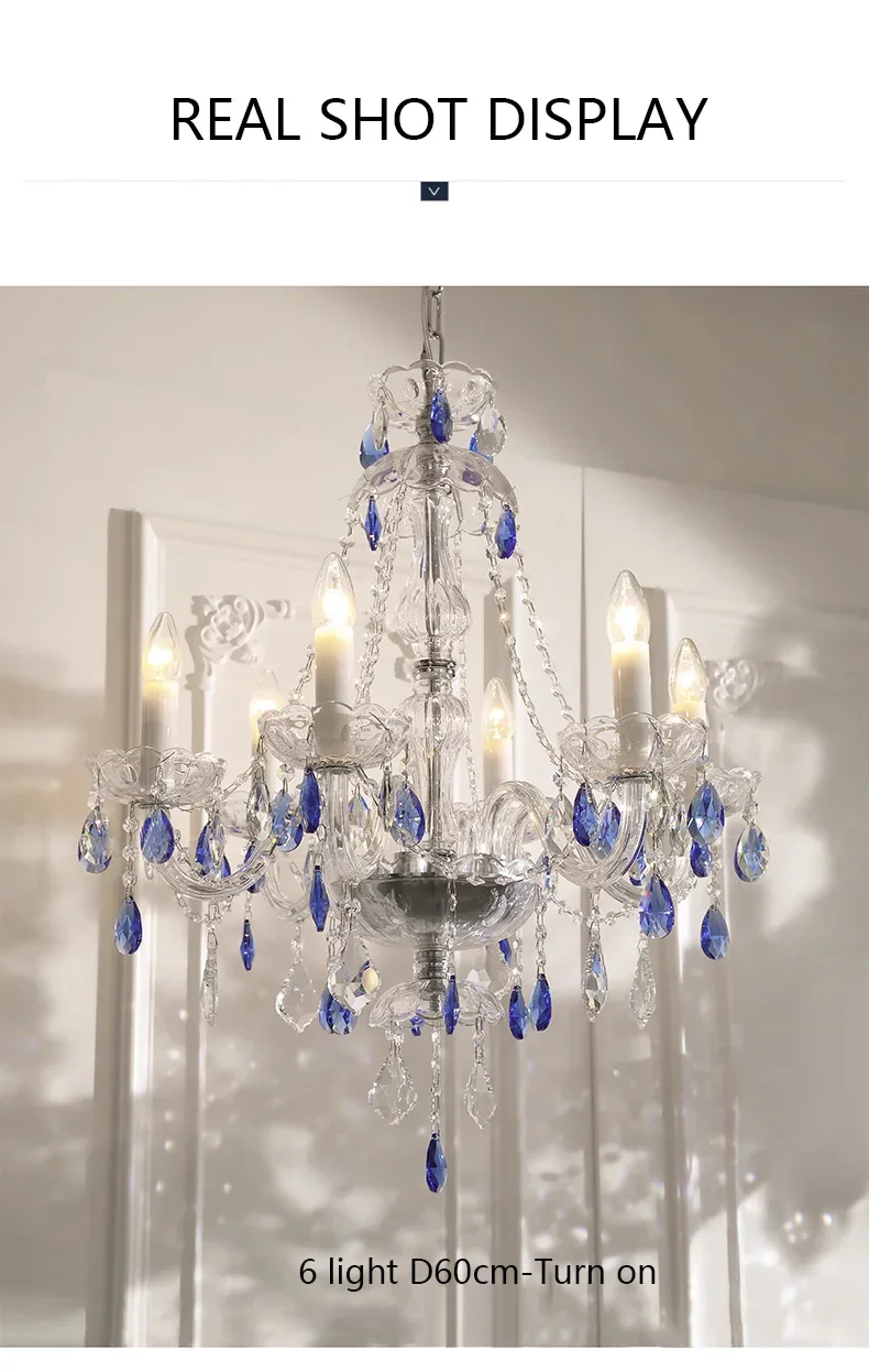 European K9 Crystal Chandelier Living Room Candle E27