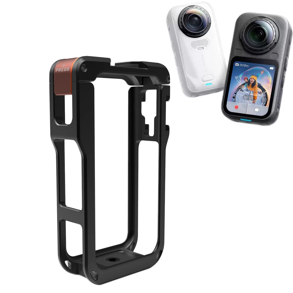 For Insta360 X6 UltraLight Aluminum Alloy Cage,Cold Shoe Mount Quick Release,Action Camera Protective Frame Expansion Accessory