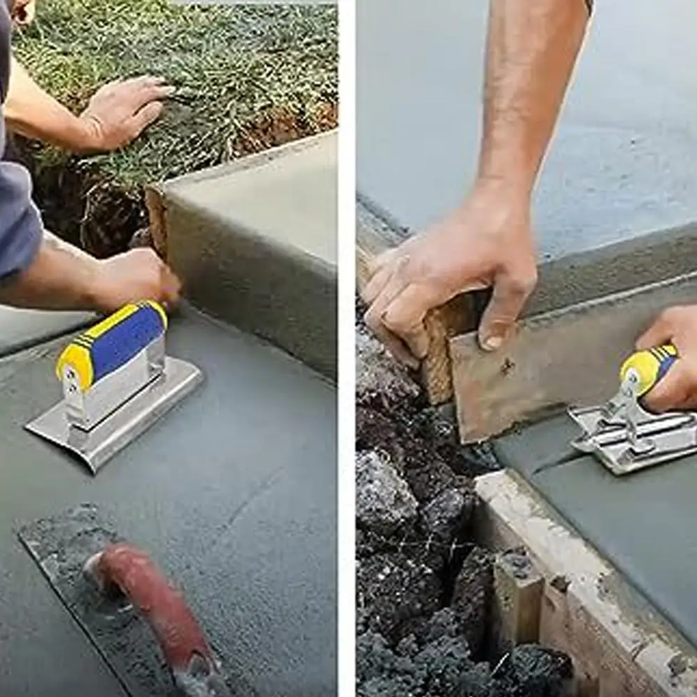 Stainless Steel Concrete Hand Edger Unique Construction No Rivets Ends Edge Tool Construction Design Curved And Radiused O2v0