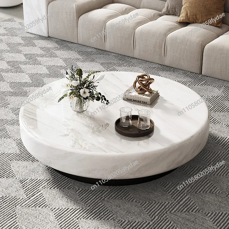 

Круглые мраморные журнальные столики для гостиной, современные белые простые круглые мраморные столики, центральный столик для квартиры