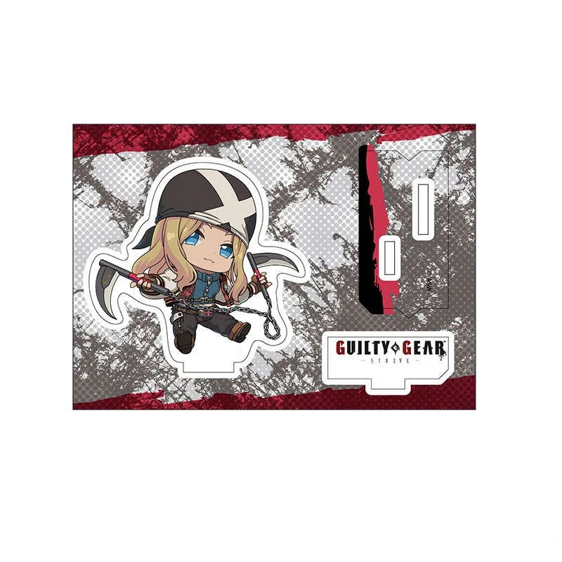 Anime Fans Gifts Guilty Gear Kiske Bridget Testament Baiken HD Figures Double insertion Acrylic Stand Desktop Ornament About10cm