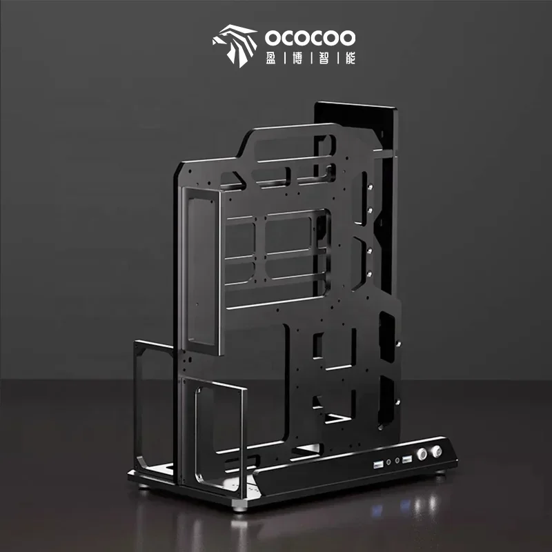 2025 computerbehuizing luchtvaart aluminium metaal eenvoudig draagbaar open Ococoo pc watergekoeld rek kan worden gebruikt met ITX-moederbord