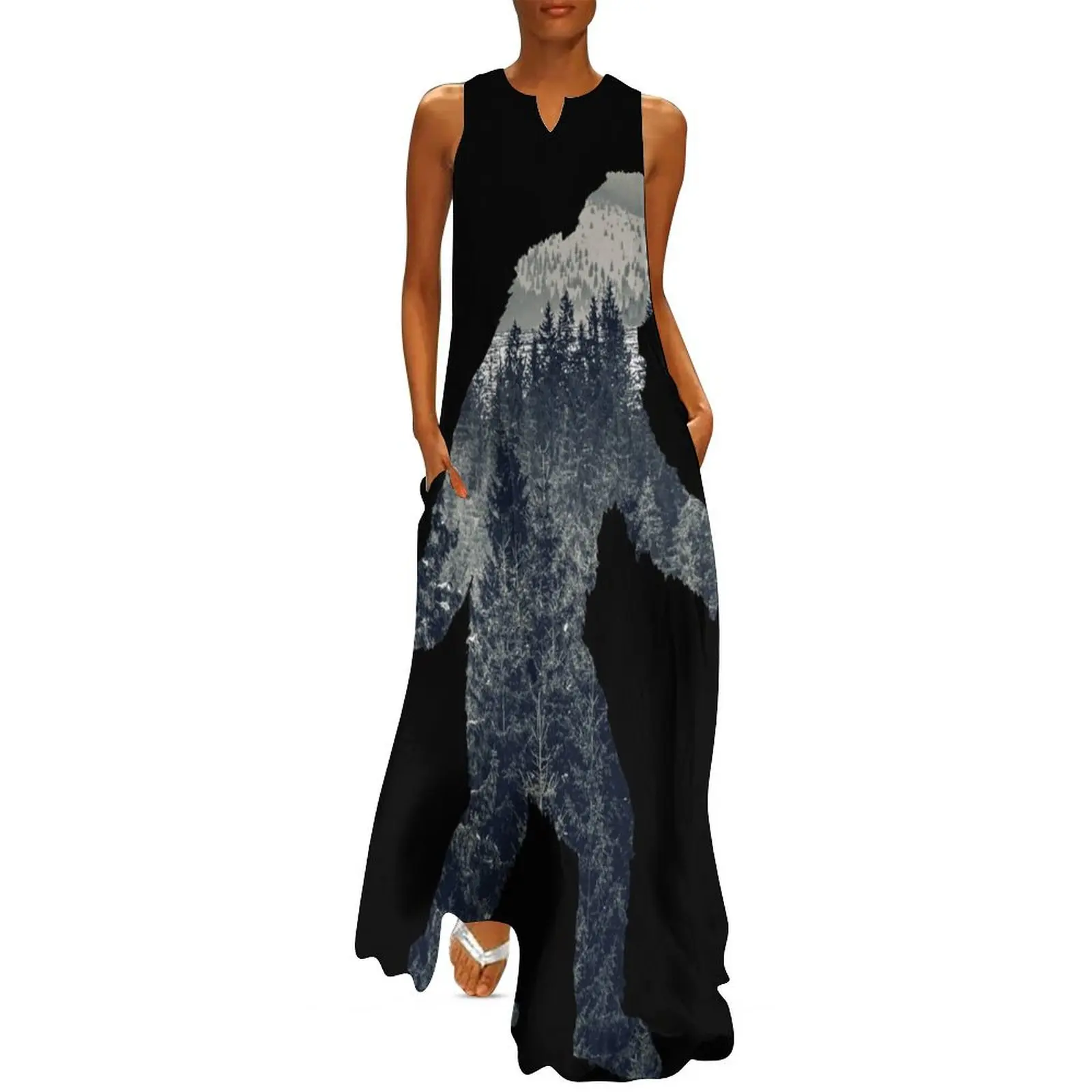 

A Sasquatch Silhouette in The North Long Dress party dress women elegant luxury Clothing